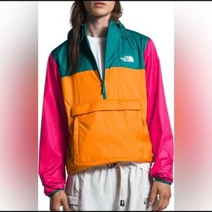 The North Face Fanorak Anorak Flame Orange Pink Windfall Windbreaker Jacket
